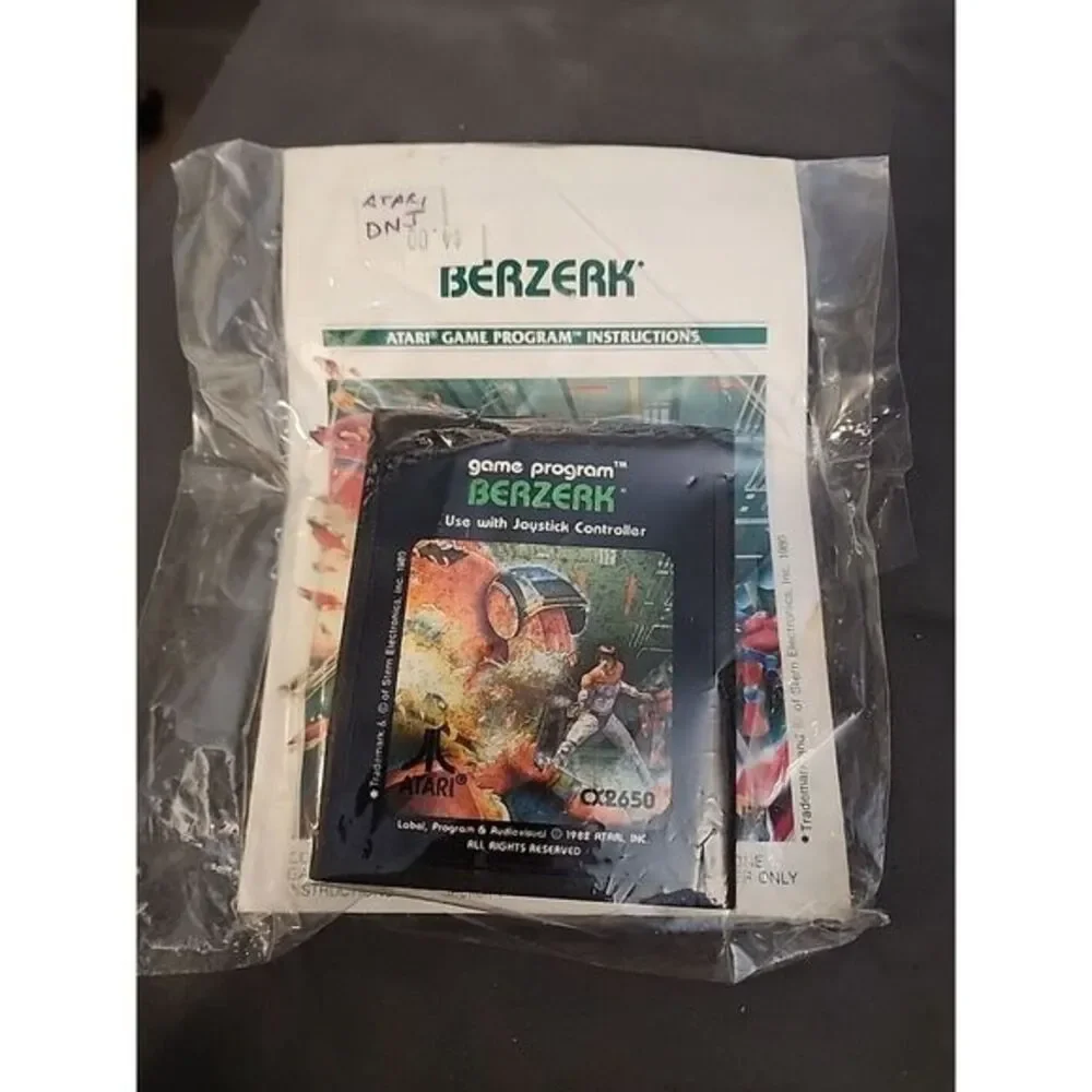 Vintage Atari CX2650 Video Game Program Berzerk 1982‎ And Manual